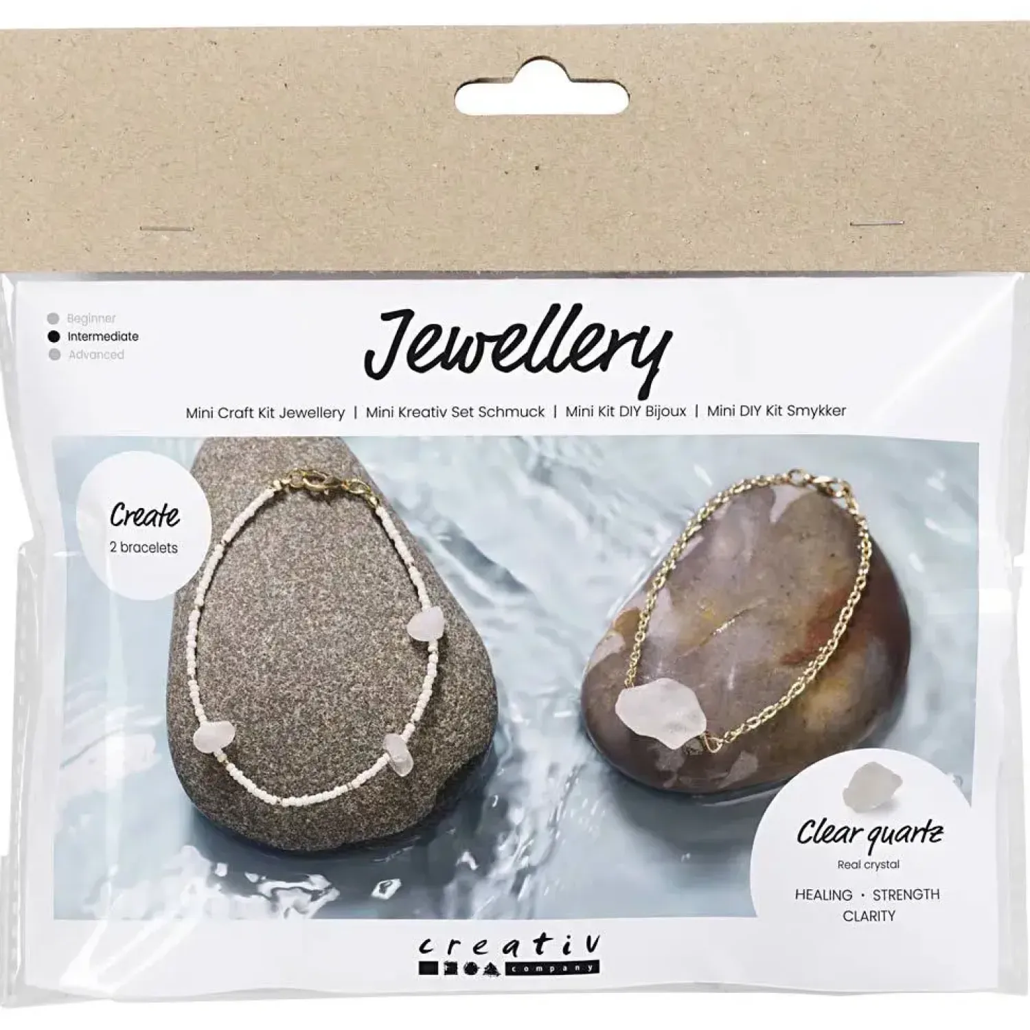 - Mini DIY Kit Smykker, Bjergkrystalarmbånd, 1 pk.^Creativ Company Clearance