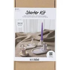 - Start DIY Kit Resin Støbning, blå, lys pink, hvid, Lysestager og fade, 1 pk.*Creativ Company