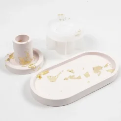 - Start DIY Kit Resin Støbning, blå, lys pink, hvid, Lysestager og fade, 1 pk.*Creativ Company