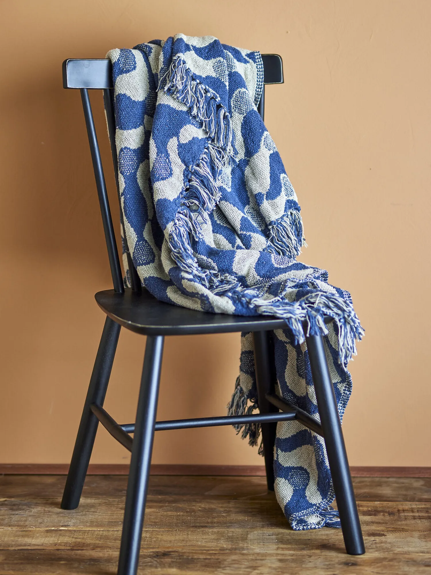 - Santena Plaid, Blå, Genanvendt Bomuld^Creative Collection