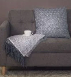 Croy Throw - Plaid - Blue Mirage* Discount