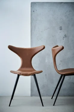 DAN-FORM - DOLPHIN Stol - Vintage lysebrun kunstlæder^ Clearance