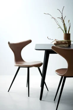 DAN-FORM - DOLPHIN Stol - Vintage lysebrun kunstlæder^ Clearance