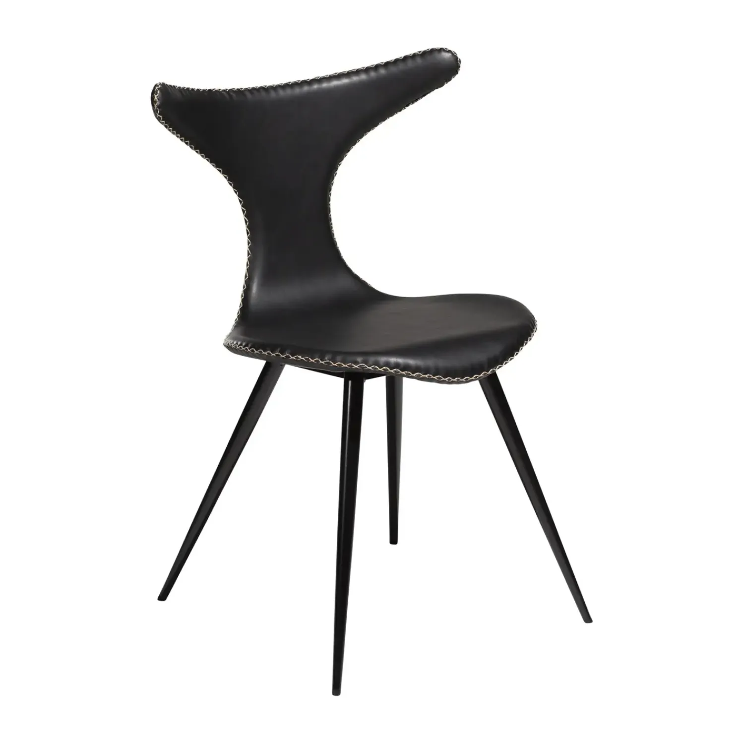 DAN-FORM - DOLPHIN Stol - Vintage sort kunstlæder^