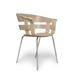 stol - Wick stol i eg sæde/krom ben^Design House Stockholm Best