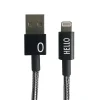 - IPhone oplader kabel - "O" - Sort/Hvid^Design Letters Discount