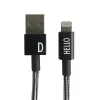 - IPhone oplader kabel - "D" - Sort/Hvid^Design Letters Sale
