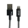 - IPhone oplader kabel - "Z" - Sort/Hvid^Design Letters