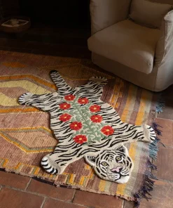 - Floral White Gulvtæppe - Large^Doing Goods Clearance