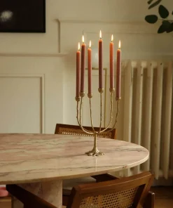 - Lysestage - 6 armet lysestage - Misty Multi - Messing/Brass^Doing Goods New