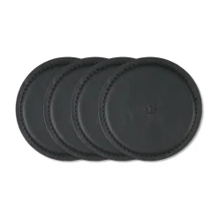 - Coaster set of 4 - Glasbrik - Sort læder*Dutchdeluxes