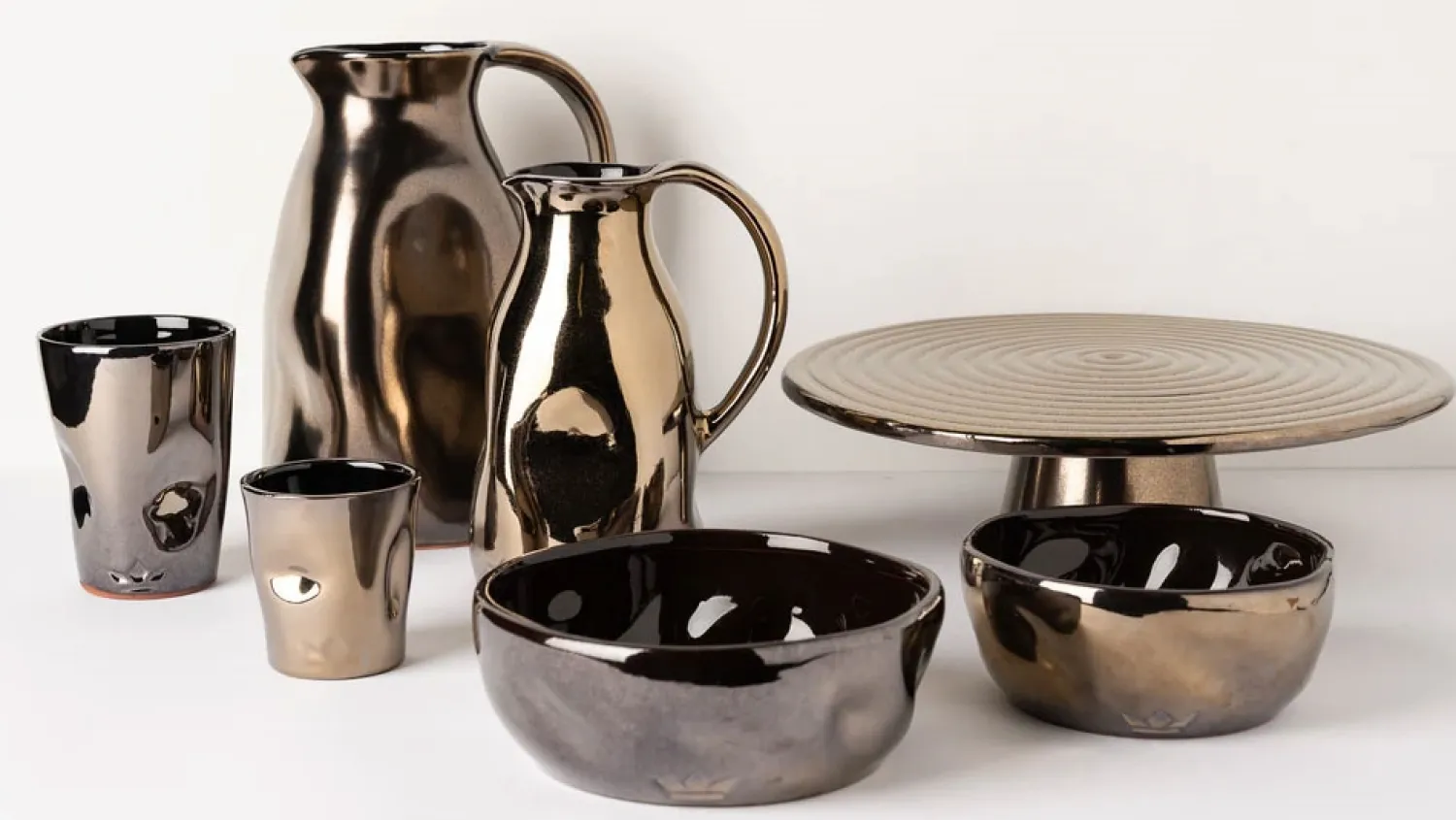 - Dented Bowl - Skåle - Sæt med 2 Large - Platin*Dutchdeluxes