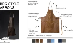 - Forklæde - BBQ Style - Vintage Cognac Læder^Dutchdeluxes Best