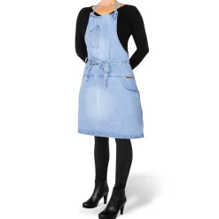 - Forklæde - Five Pockets Apron Slim Fit - Lys blå Denim^Dutchdeluxes Outlet