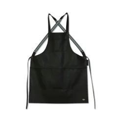 - Forklæde - Suspender Style - Sort Læder*Dutchdeluxes Best