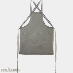 - Forklæde - Suspender Style - Denim Grå-Grøn^Dutchdeluxes New