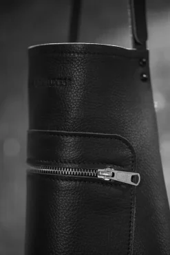 - Forklæde - Zipper Style - Sort Læder^Dutchdeluxes New