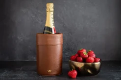 - Vinkøler - Wine cooler - Vintage Cognac Læder*Dutchdeluxes Outlet