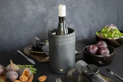 - Vinkøler - Wine cooler - Vintage Grå Læder*Dutchdeluxes Online