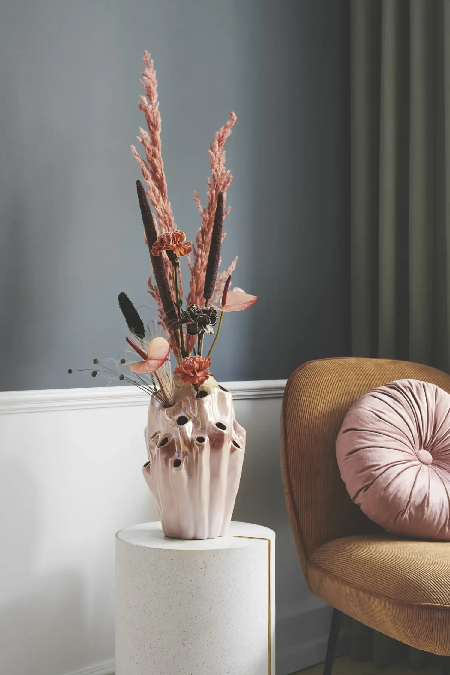 - Lava vase L - Rose - H 33 cm*Eden Outcast Sale