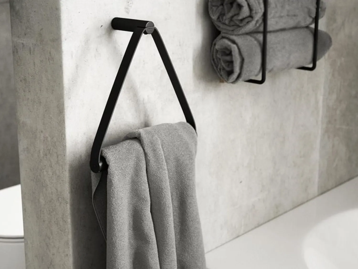 Ekta Living - Håndklædeholder - Towel hanger - Metal - Sort*By Wirth Hot