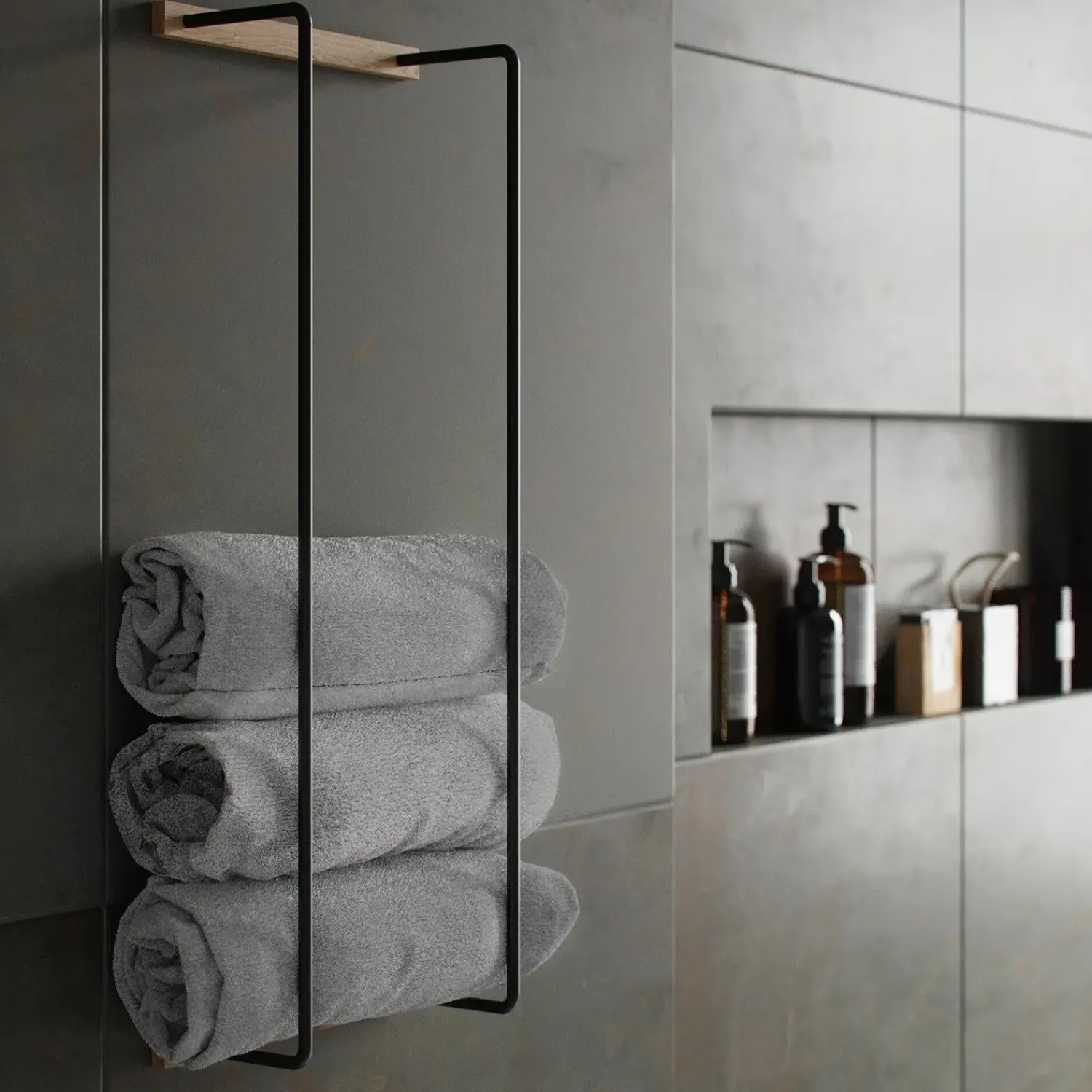 Ekta Living - Håndklædeholder - Towel Rack - Olieret Eg*By Wirth Discount