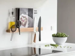 Ekta Living - Knivmagnet Hylde - Magnet Shelf - Nature Eg - 40 cm*By Wirth Hot