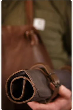 - Knivmappe i læder - 5 Lommer - Mørkebrun*Endeavour Discount