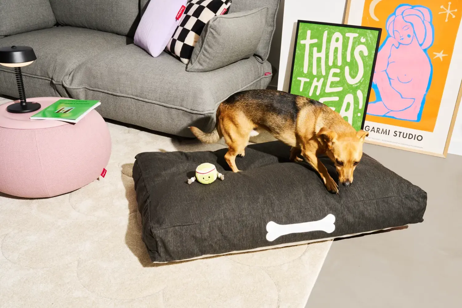 - Hundepude - Doggielounge Olefin - Stor - Rock Grey^Fatboy Discount