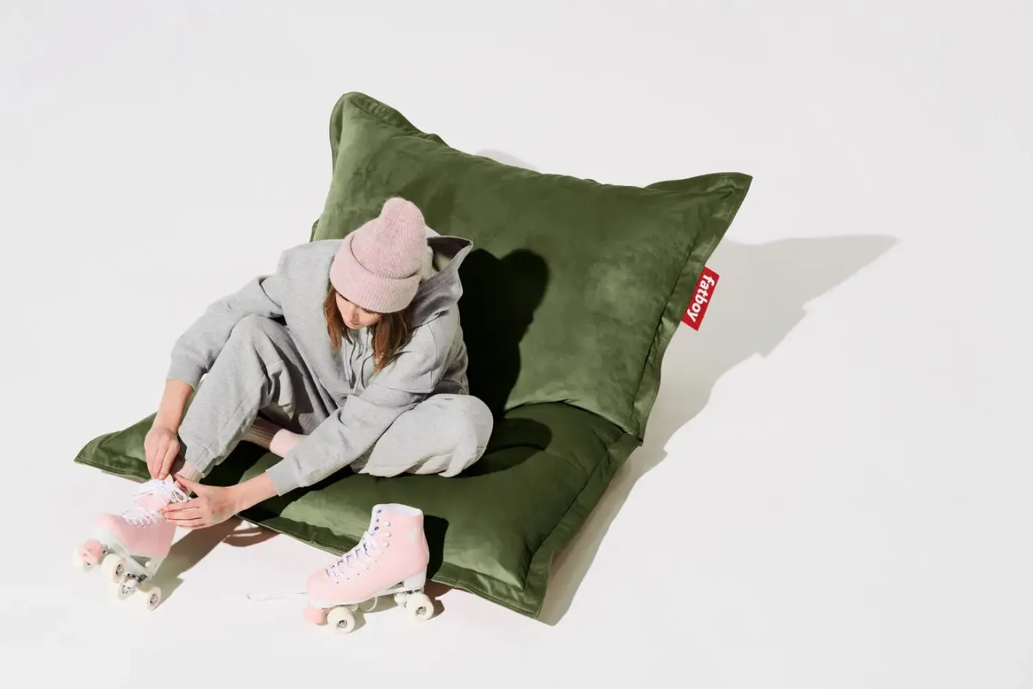 - Original Slim Velvet Sækkestol (Recycled) - Deep Green - Grøn^Fatboy Hot