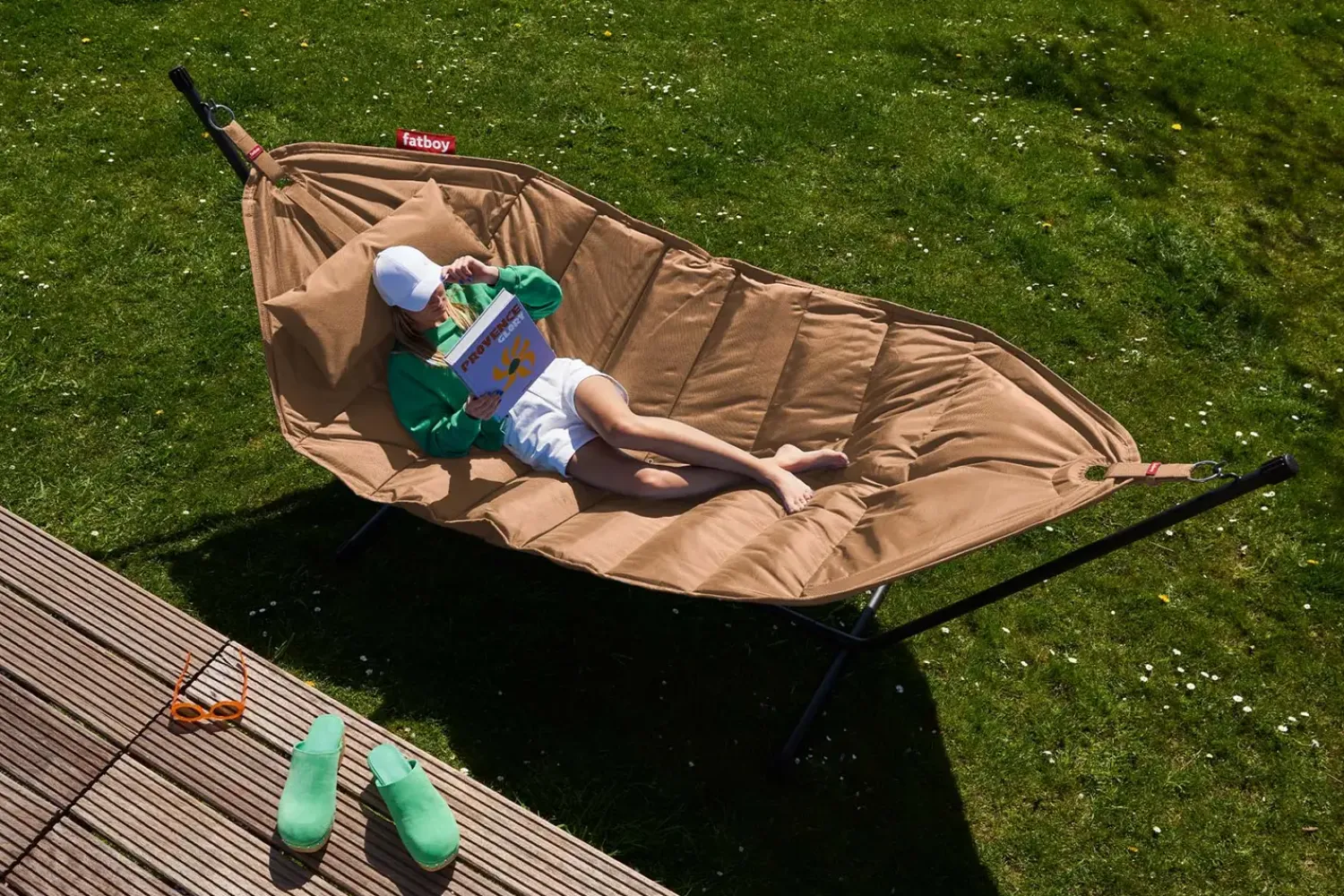 hængekøje Deluxe - Sesame - Sæt med hængekøje, pude og regncover*Fatboy Hot