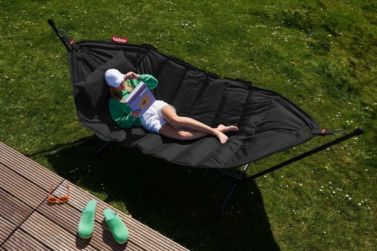 hængekøje Deluxe - Sort - Sæt med hængekøje, pude og regncover*Fatboy Outlet