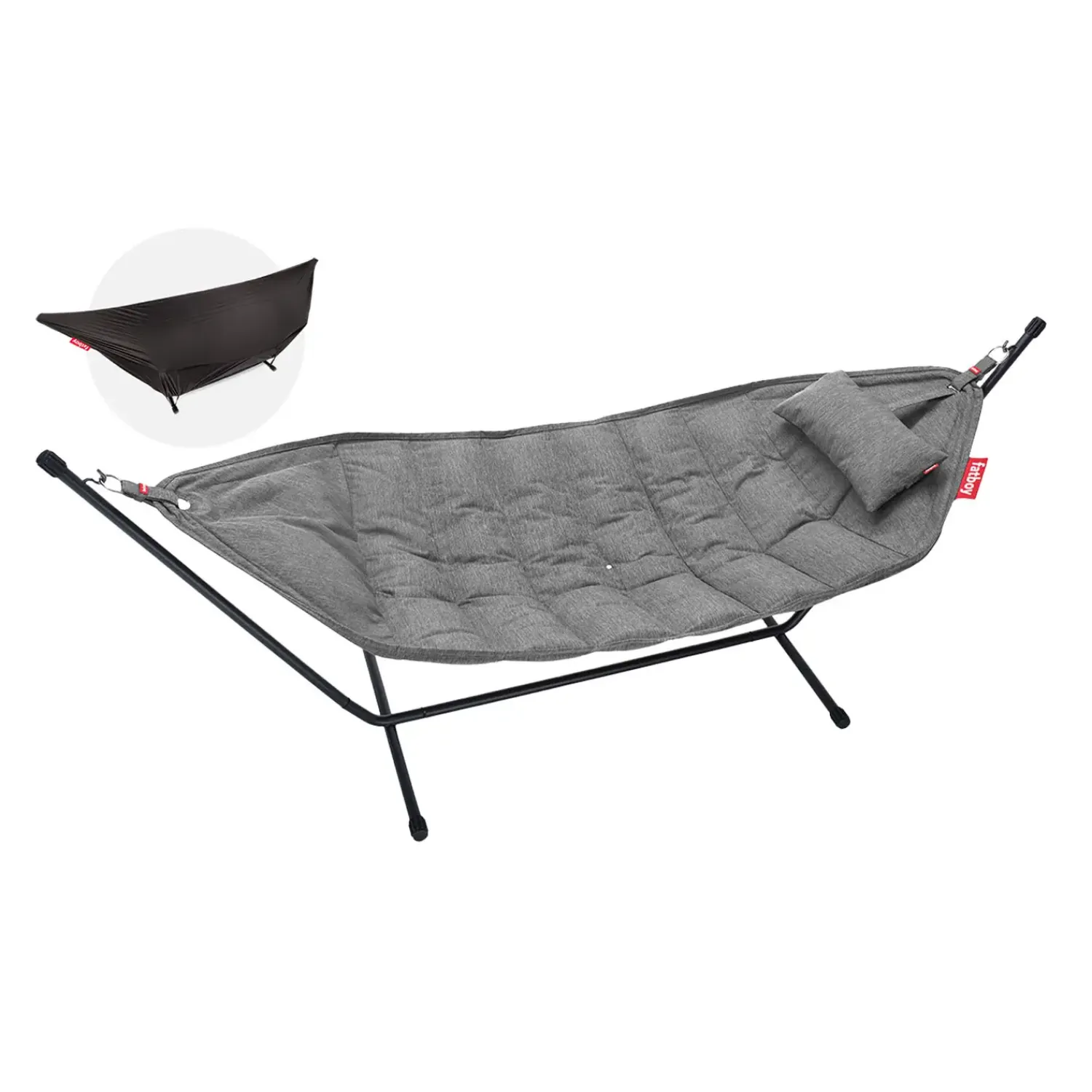 hængekøje Superb Deluxe - Grå / Rock Grey - Sæt med hængekøje, pude og regncover^Fatboy Clearance