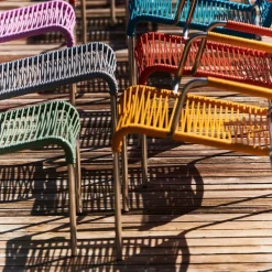 - Fodskammel til udendørs loungestol - Mya spaghetti - Orange*FIAM Discount