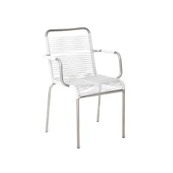 - Havestol - Mya spaghetti m. armlæn - Hvid^FIAM Clearance