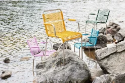 - Havestol - Mya spaghetti m. armlæn - Hvid^FIAM Clearance