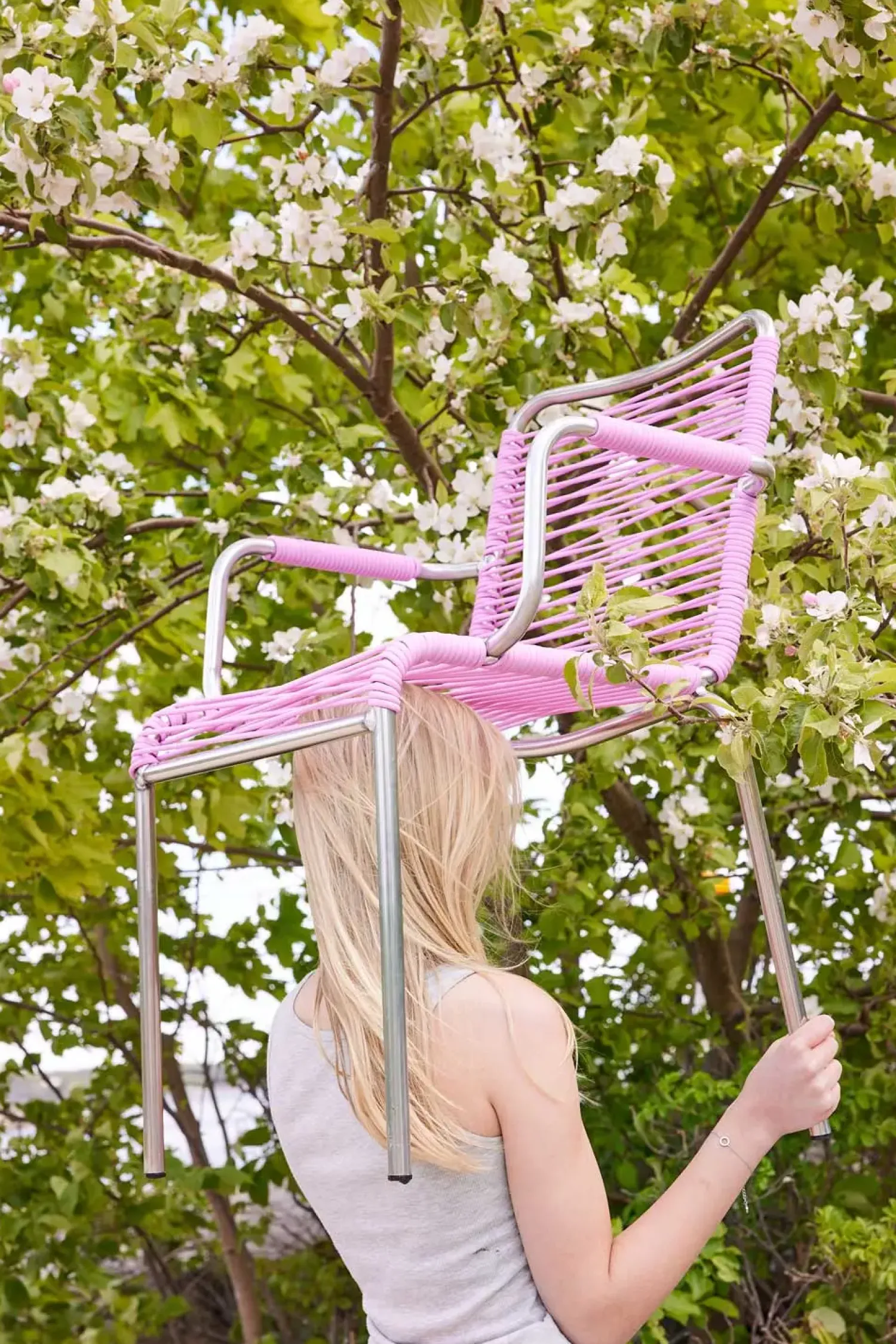 - Havestol - Mya spaghetti m. armlæn - Pink*FIAM Hot