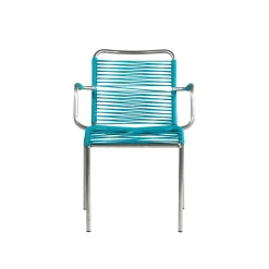 - Havestol - Mya spaghetti m. armlæn - Turkis/Blå*FIAM New