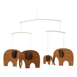 Flensted hanging art - Elefantkomsammen mobile - Teak^Flensted Mobiles Clearance