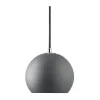 - Ball pendel - dark grey mat (Ø 18 cm) m. sort stofledning*Frandsen Lighting Discount
