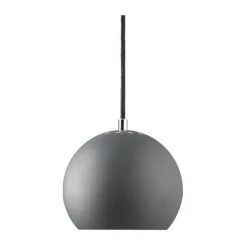 - Ball pendel - dark grey mat (Ø 18 cm) m. sort stofledning*Frandsen Lighting Discount