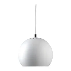 - Ball pendel - hvid mat (Ø 18 cm) m. hvid stofledning^Frandsen Lighting New