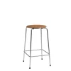 - Barstol - High Dot™ Counter stool 4-legs - Læder Walnut og krom stel*Fritz Hansen Discount