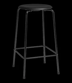 - Barstol - High Dot™ Counter stool 4-legs - Intense leather Black/Black Powdercoated base^Fritz Hansen Clearance