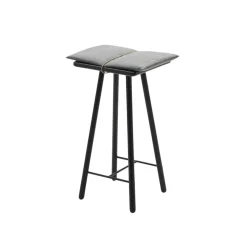 Fritz Hansen - Georg Bar Stool low m. grå hynde - Sort eg^​​​​​​​Fritz Hansen Best