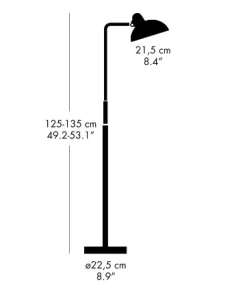 - Kaiser Idell 6580-F - Gulvlampe - Mat sort*Fritz Hansen Hot