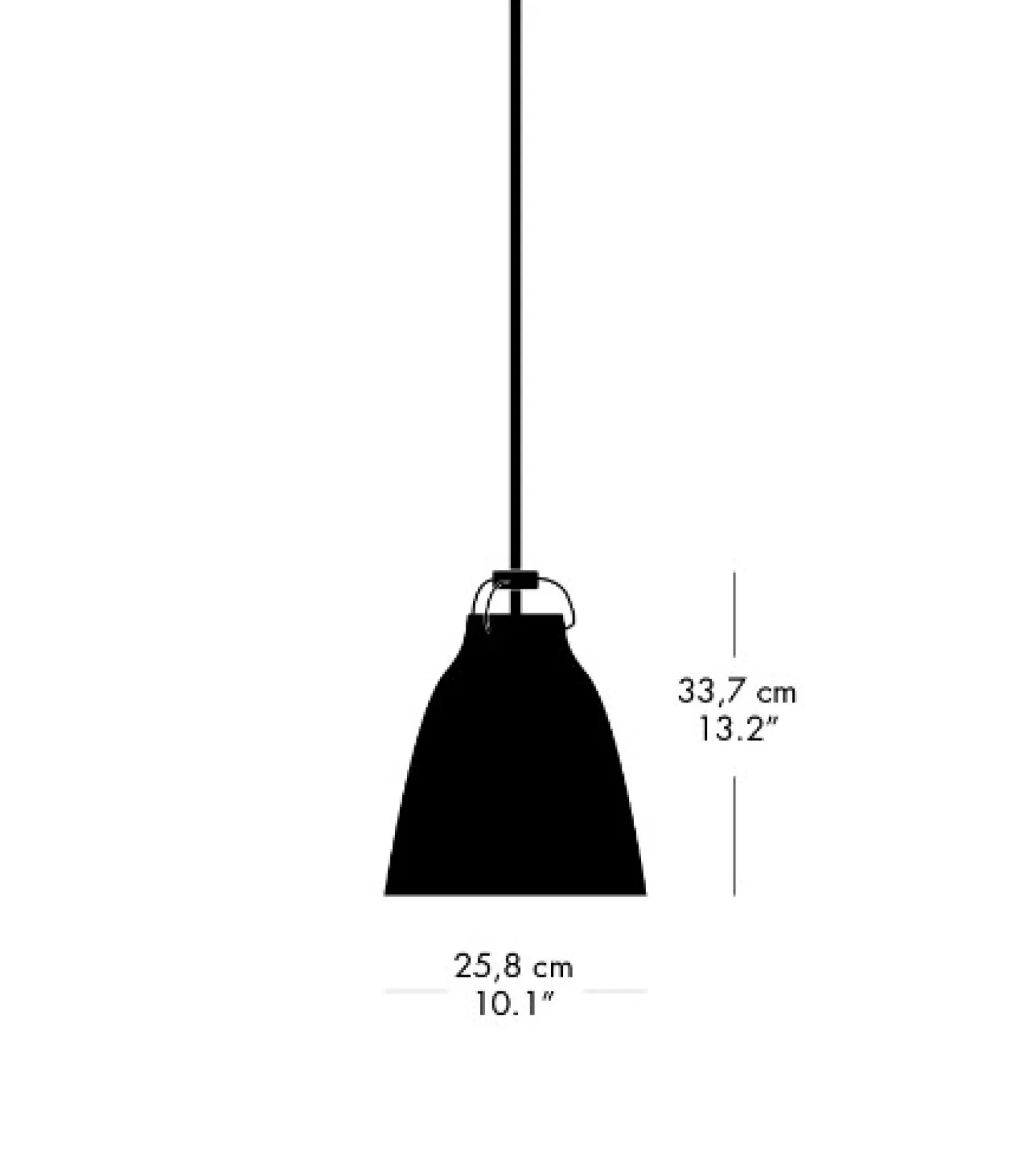 - Loftlampe - Caravaggio™ Matt - Sort - P2 Medium*Fritz Hansen Clearance