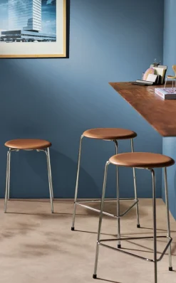 - skammel - Dot™ - valnød/læder^Fritz Hansen New