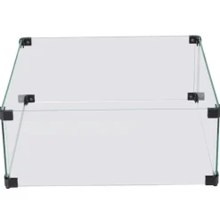 - Beskyttelsesglas til bålsted - Cozy Living glass - 52x52xH21 cm^Garden Impressions Sale