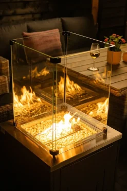 - Bålsted - Cozy Living firepit Lagos - Black/Sort - 51 x 51 x H72 cm*Garden Impressions Clearance